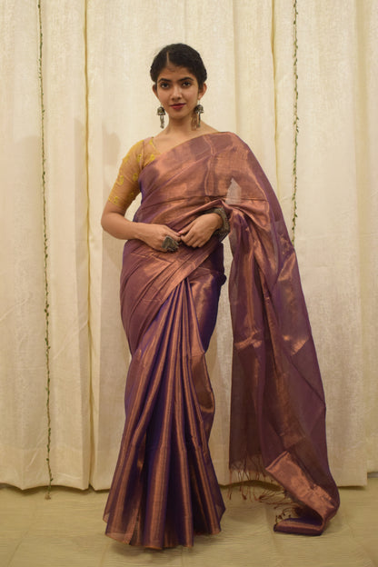 Tāmrā- Copper Mul-Zari Tissue Saree