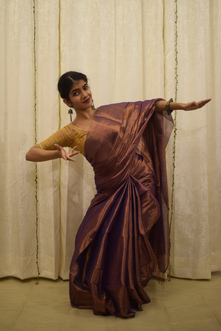 Tāmrā- Copper Mul-Zari Tissue Saree