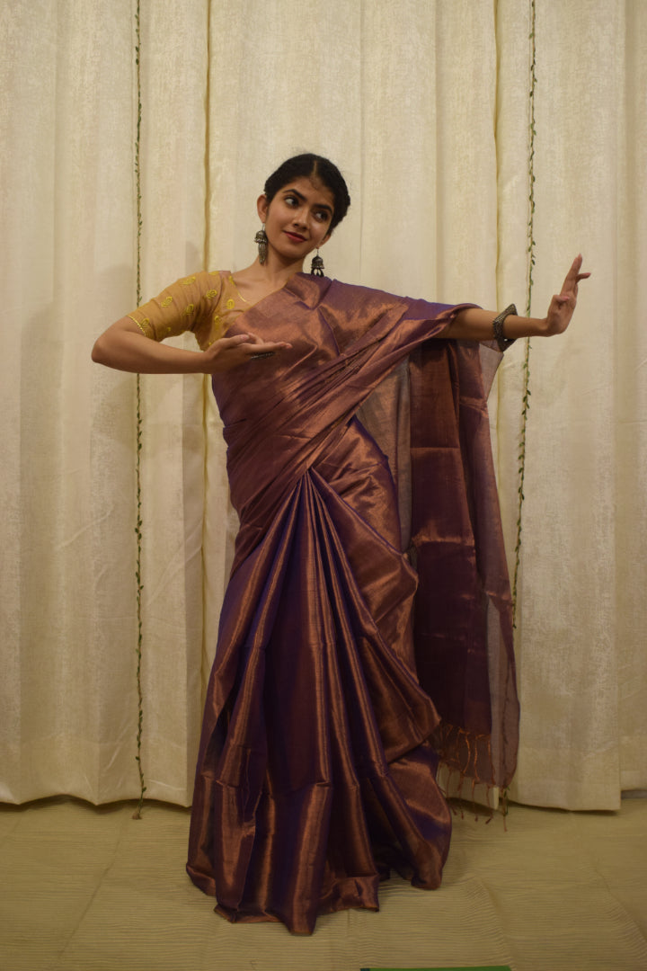 Tāmrā- Copper Mul-Zari Tissue Saree