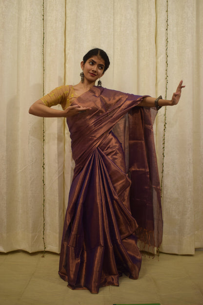 Tāmrā- Copper Mul-Zari Tissue Saree