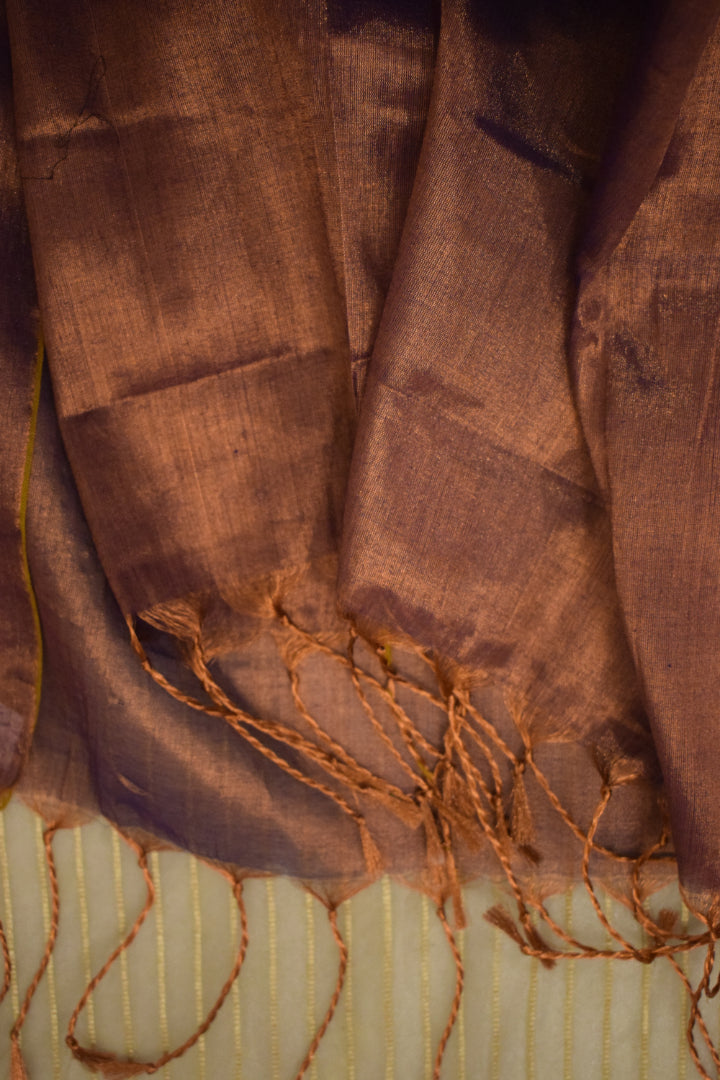 Tāmrā- Copper Mul-Zari Tissue Saree