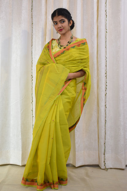 Dakshina: Green Cotton Chettinadu Saree