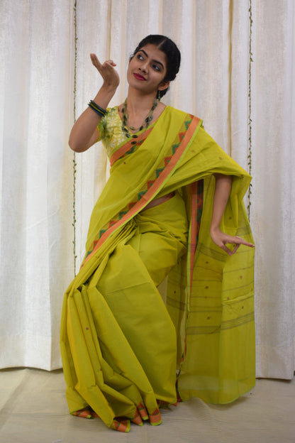 Dakshina: Green Cotton Chettinadu Saree