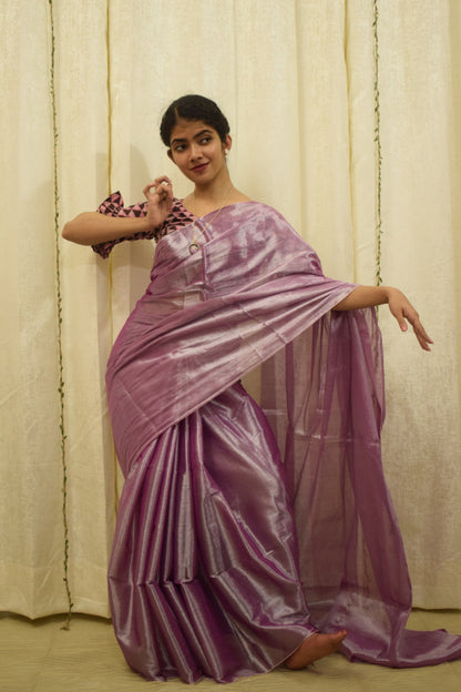 Nabhanya- Mauve Mul-Zari Saree