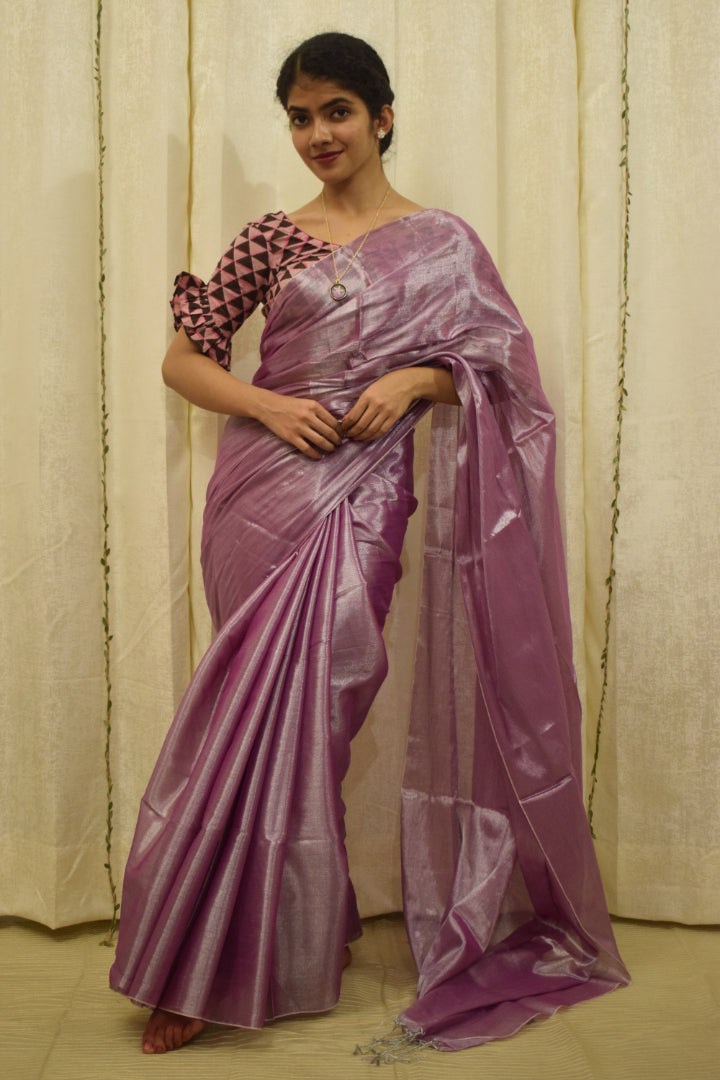 Nabhanya- Mauve Mul-Zari Saree