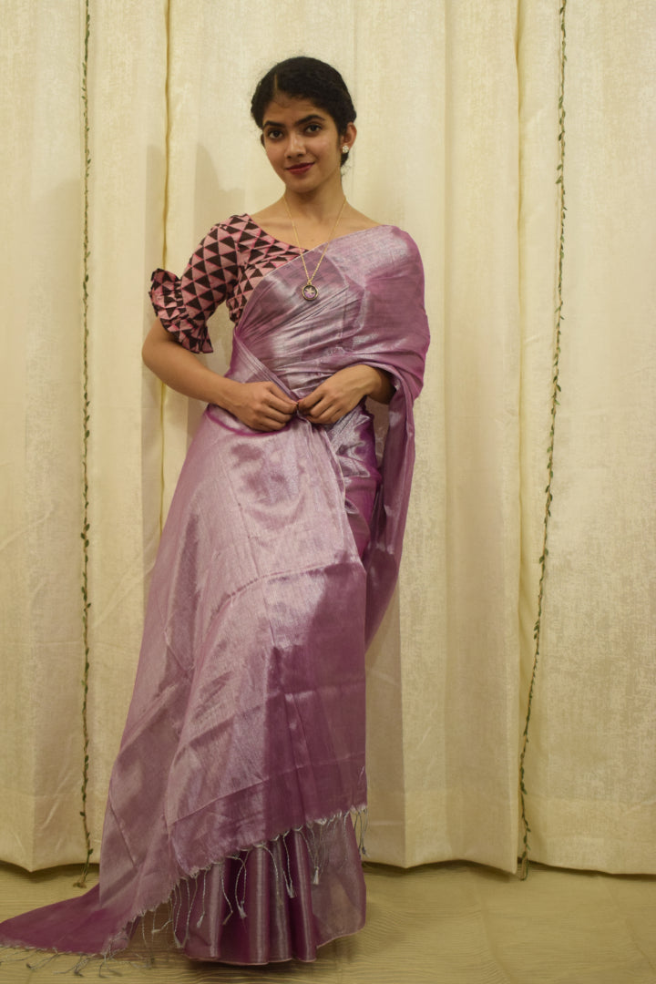 Nabhanya- Mauve Mul-Zari Saree