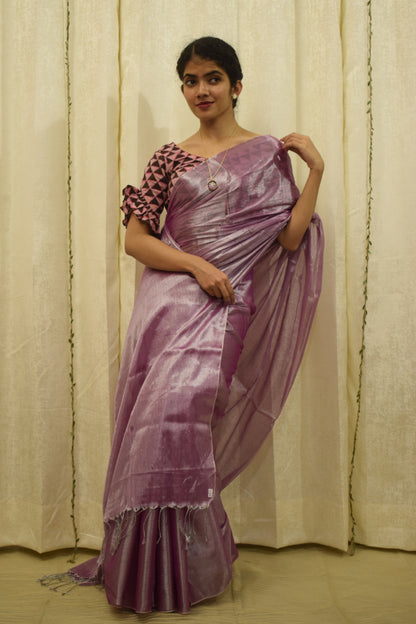 Nabhanya- Mauve Mul-Zari Saree