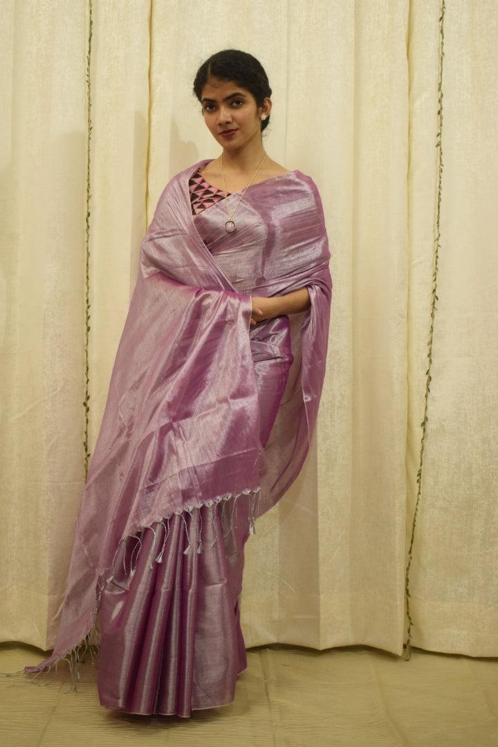 Nabhanya- Mauve Mul-Zari Saree