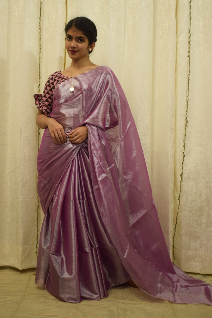 Nabhanya- Mauve Mul-Zari Saree