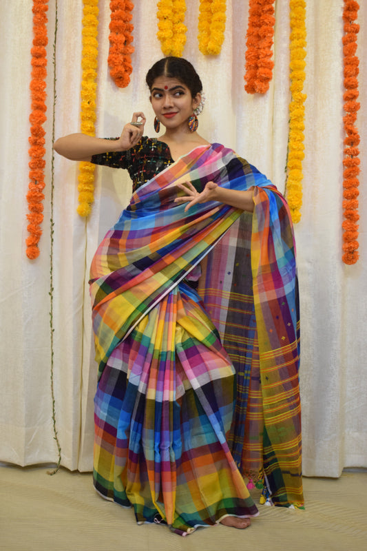 Navrang- Multicoloured Cotton Bhujodi Saree