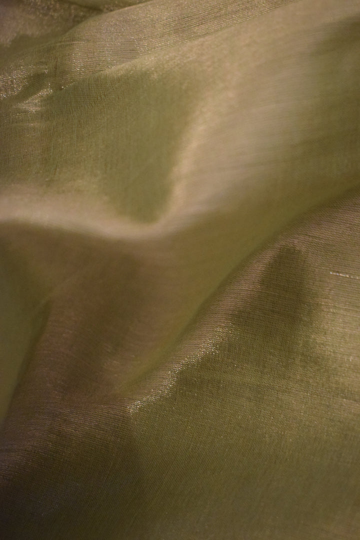 Nivritti: Pistachio Green Mul-Zari Tissue Saree