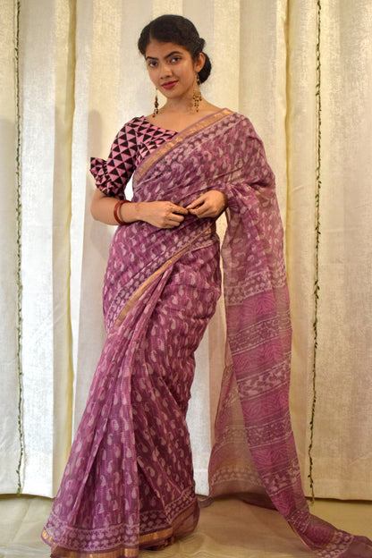 Sirisha: Pink Kota Doria Saree