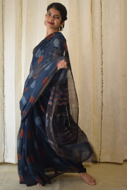 Erā: Indigo Kota Doria Saree