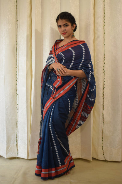 Neelimā: Blue Begumpuri Cotton Saree