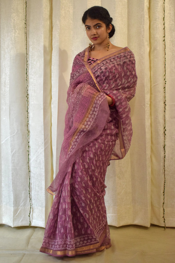 Sirisha: Pink Kota Doria Saree