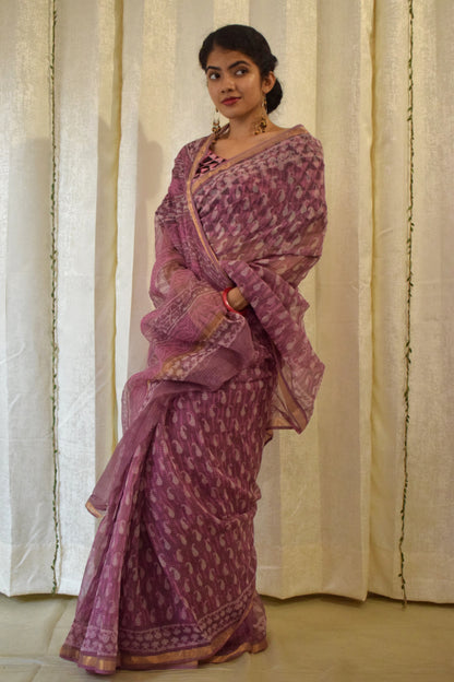 Sirisha: Pink Kota Doria Saree