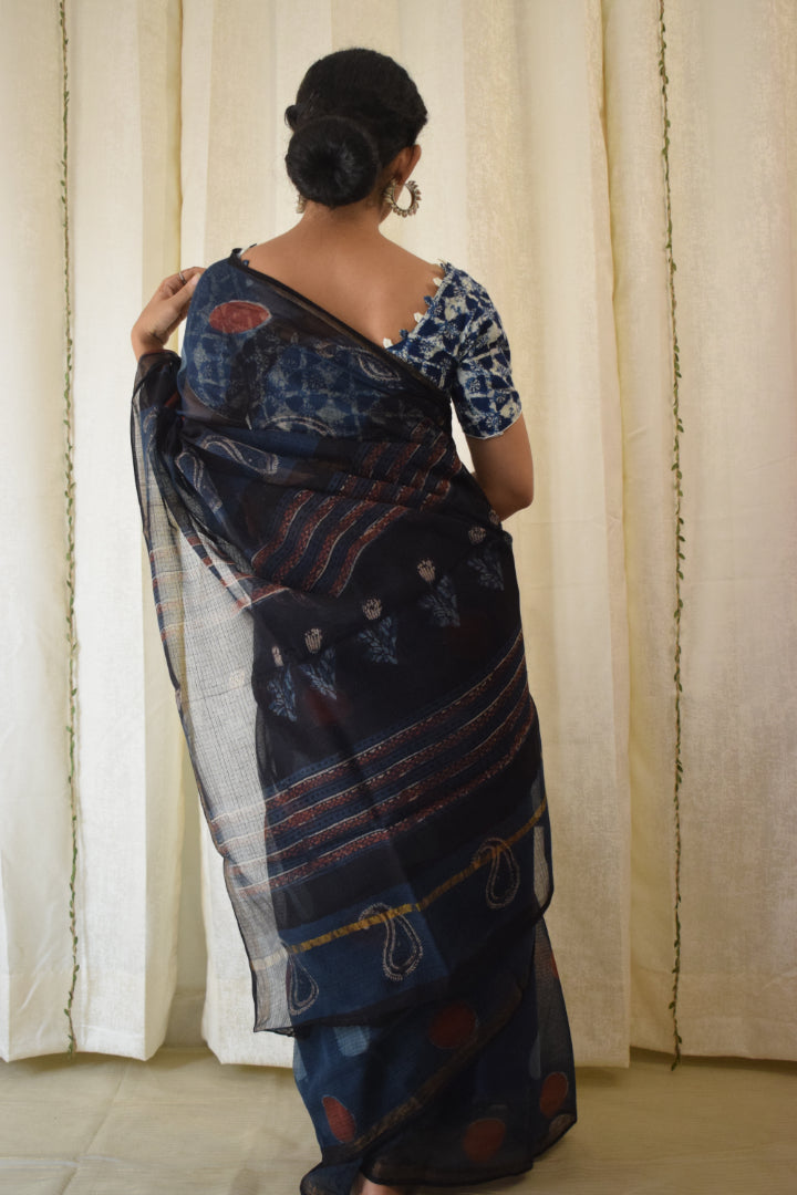 Erā: Indigo Kota Doria Saree