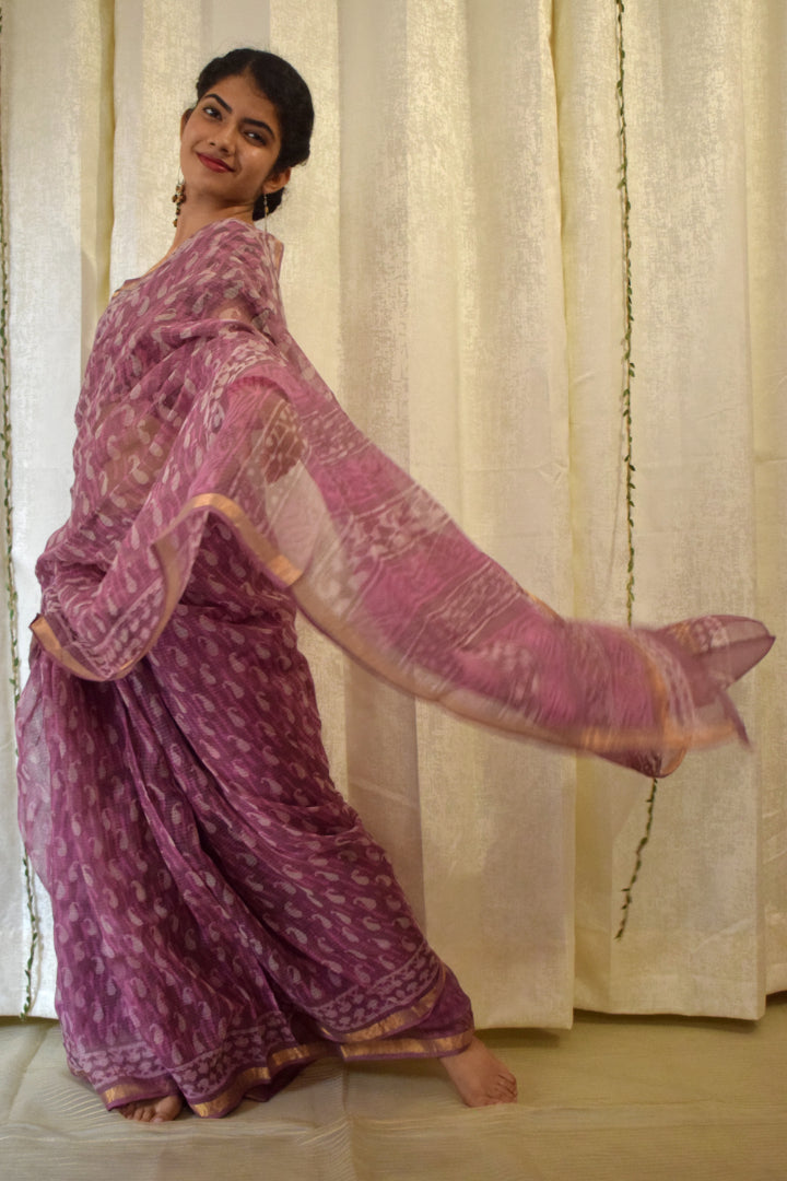 Sirisha: Pink Kota Doria Saree