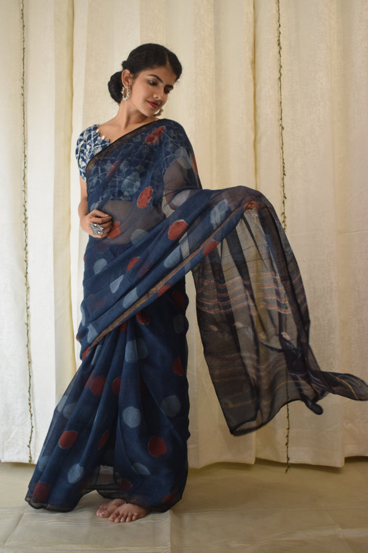 Erā: Indigo Kota Doria Saree