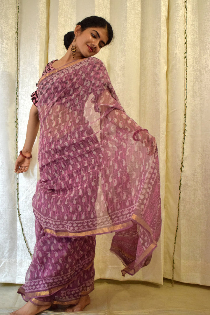 Sirisha: Pink Kota Doria Saree