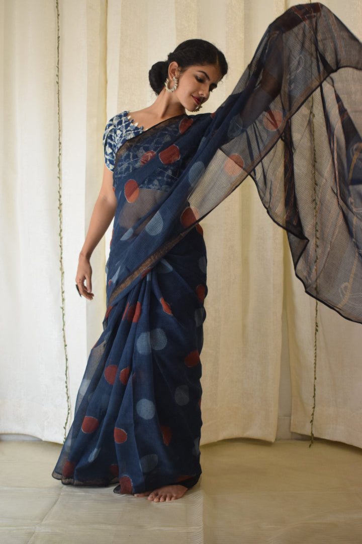 Erā: Indigo Kota Doria Saree