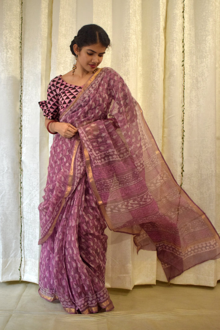 Sirisha: Pink Kota Doria Saree