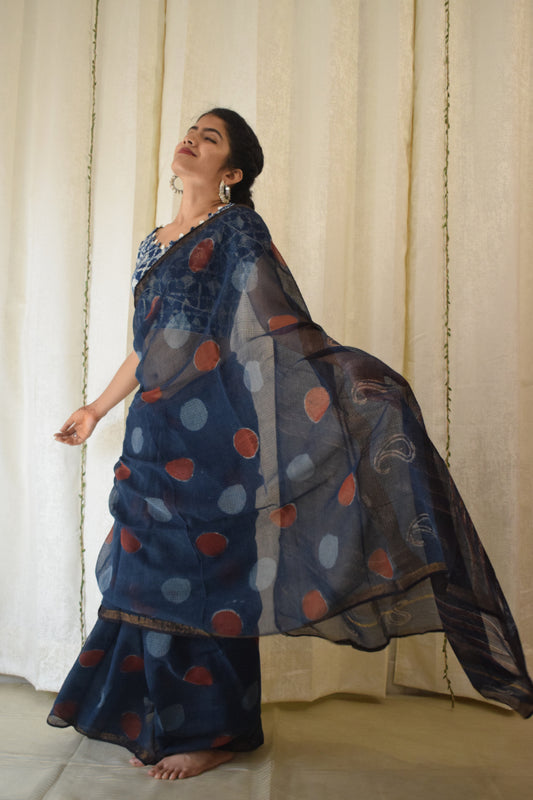 Erā: Indigo Kota Doria Saree