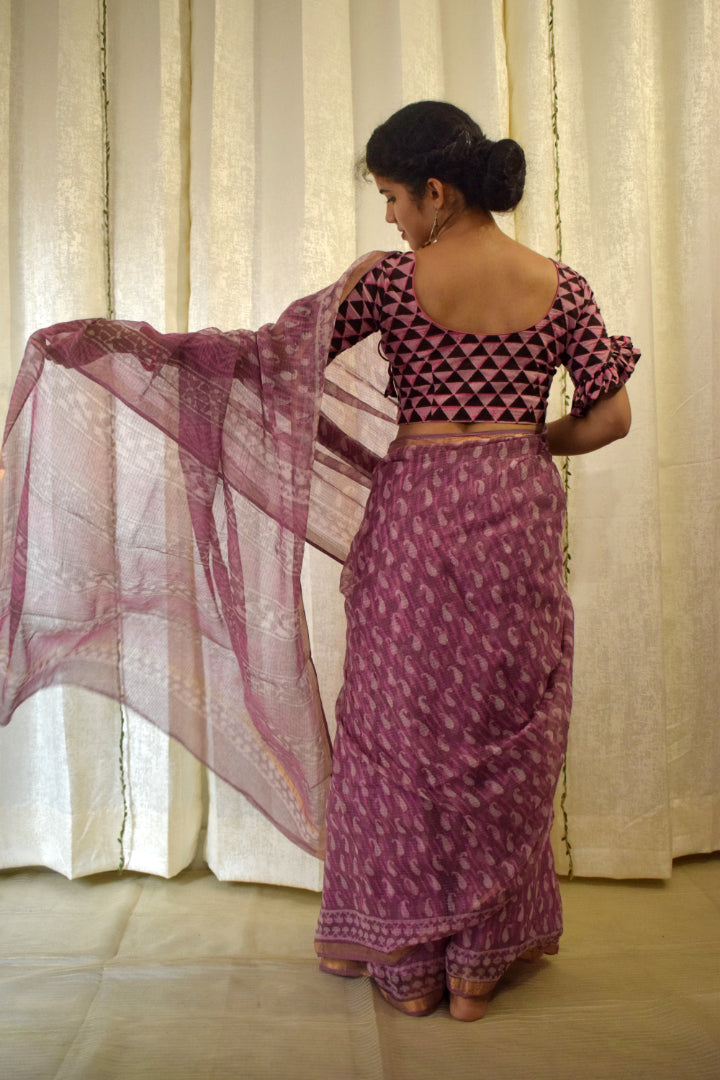 Sirisha: Pink Kota Doria Saree