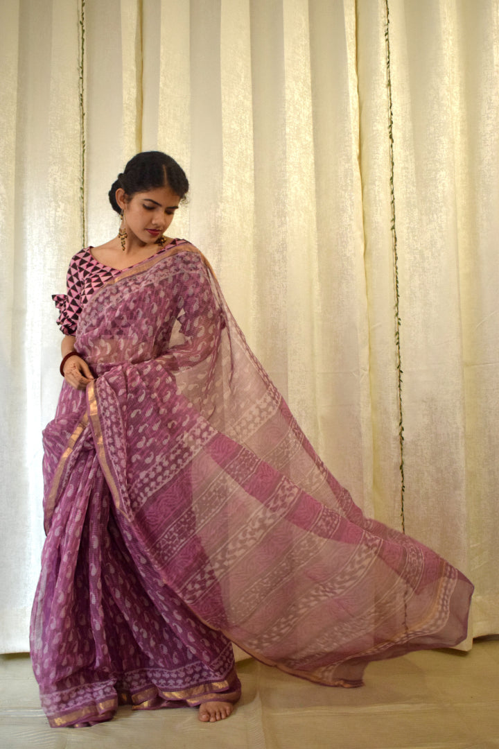 Sirisha: Pink Kota Doria Saree