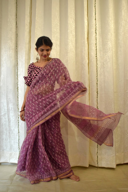 Sirisha: Pink Kota Doria Saree