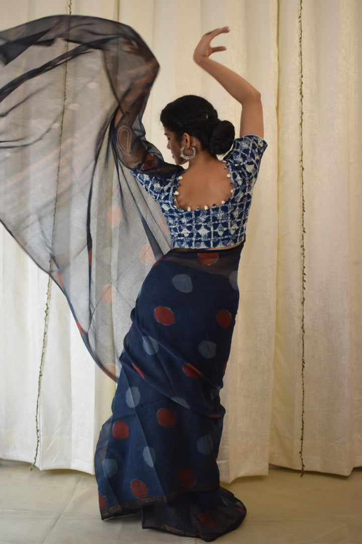 Erā: Indigo Kota Doria Saree