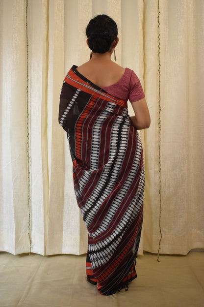 Asitāh: Black Begumpuri Cotton Saree