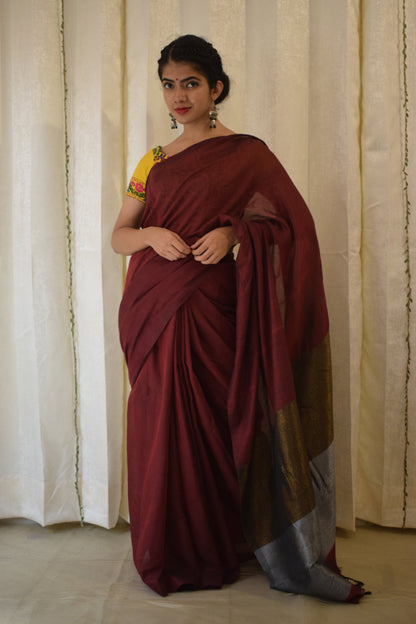 Devika - Red Cotton Saree