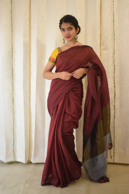 Devika - Red Cotton Saree