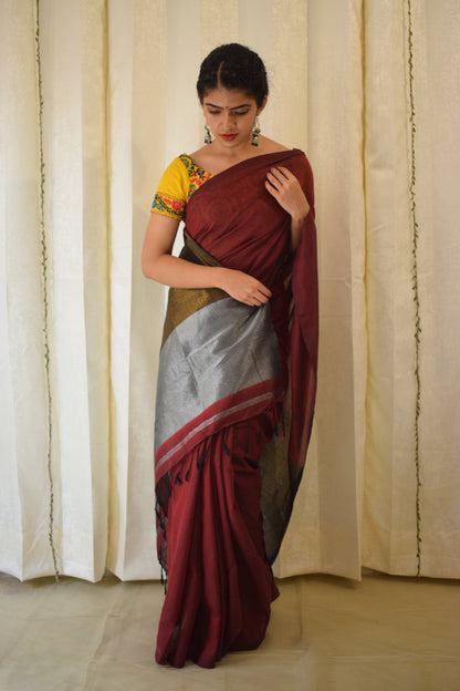 Devika - Red Cotton Saree