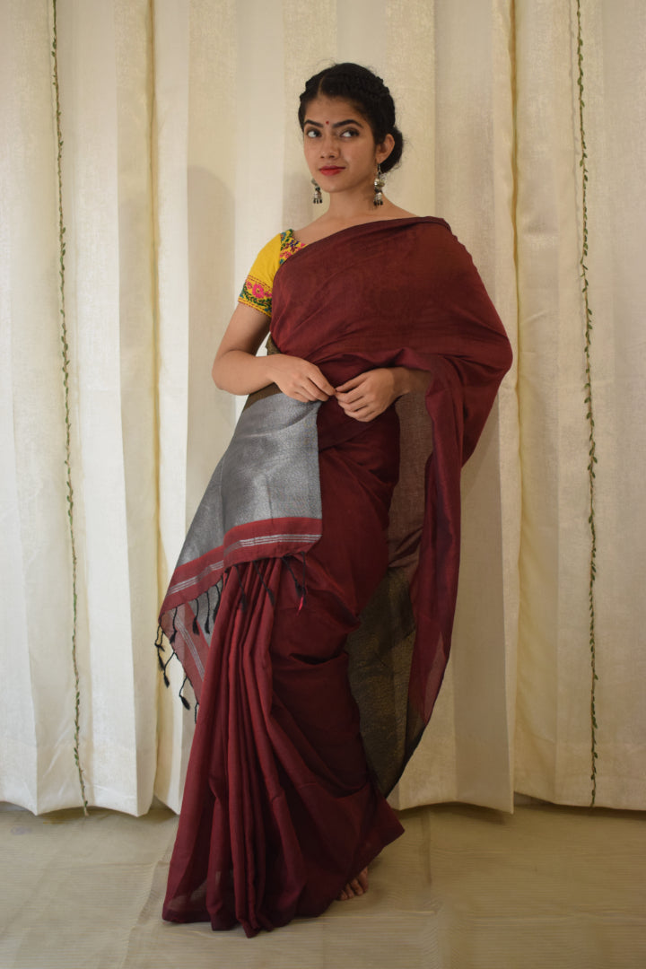 Devika - Red Cotton Saree