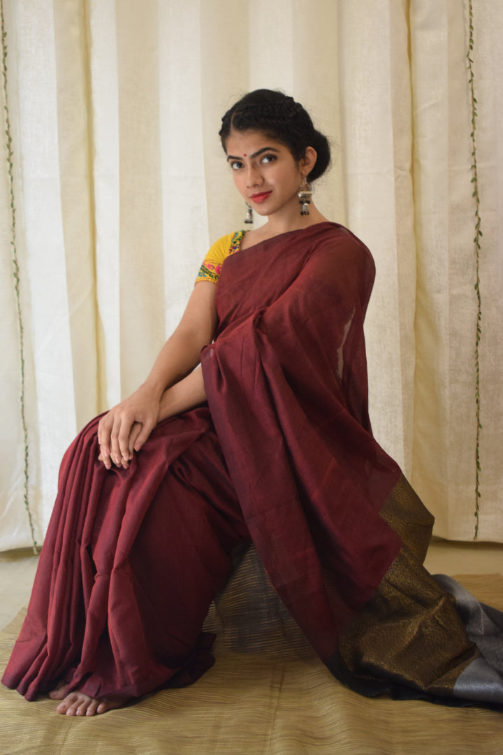 Devika - Red Cotton Saree