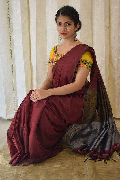 Devika - Red Cotton Saree