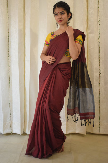 Devika - Red Cotton Saree