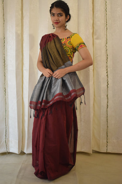 Devika - Red Cotton Saree