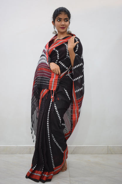 Asitāh: Black Begumpuri Cotton Saree