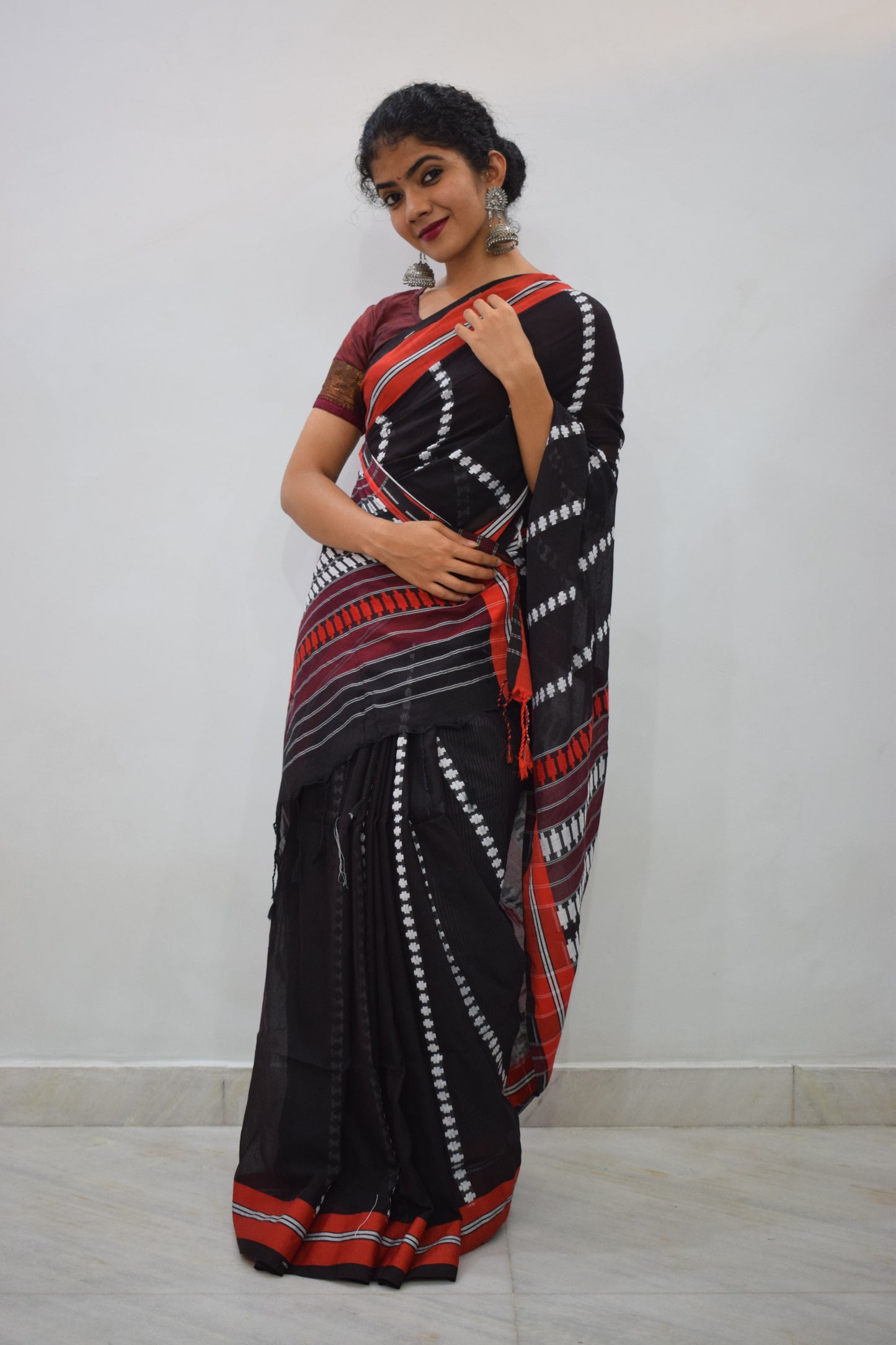 Asitāh: Black Begumpuri Cotton Saree