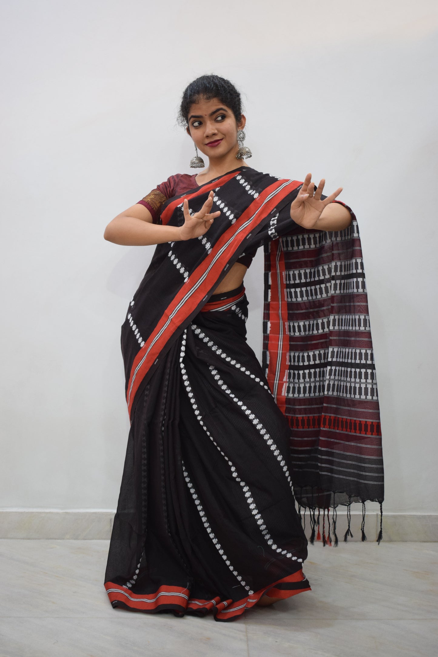 Asitāh: Black Begumpuri Cotton Saree