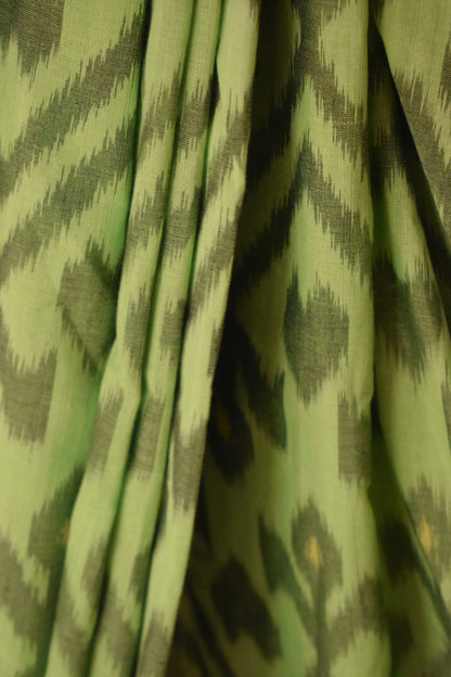 Gārgi- Green Cotton Pochampally Ikat Saree