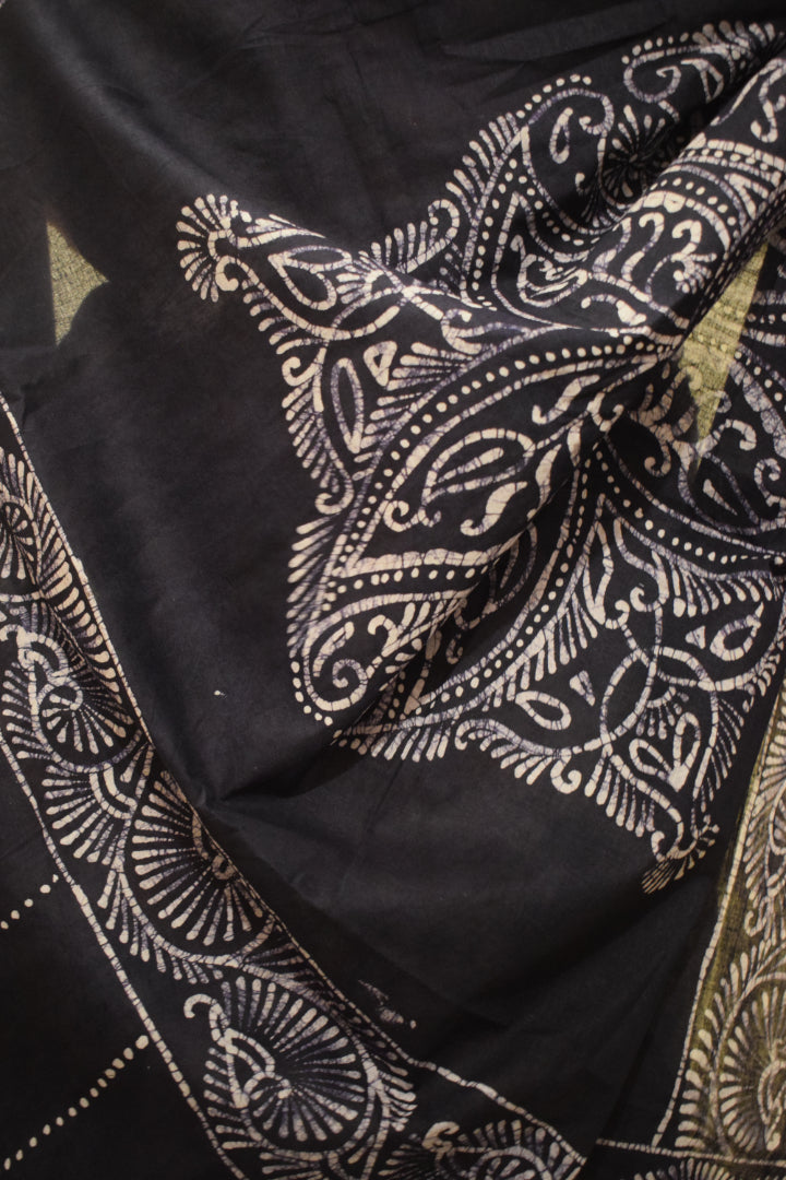 Neeladri- Midnight Blue Cotton Batik Saree