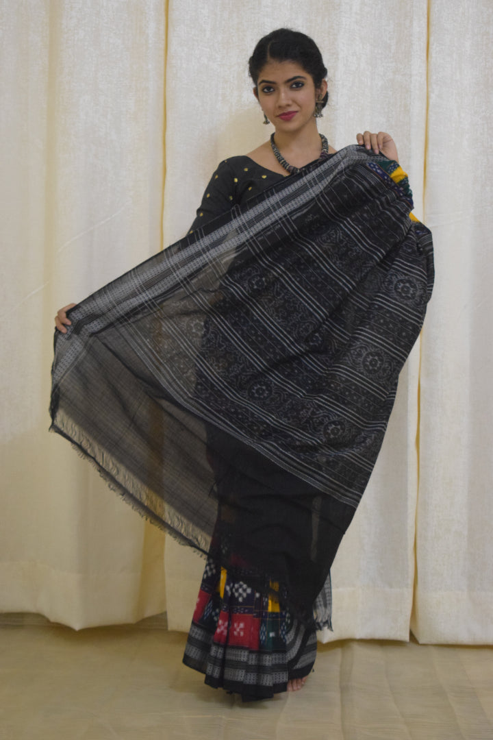 Itishree: Multicolored check Sambalpuri cotton saree