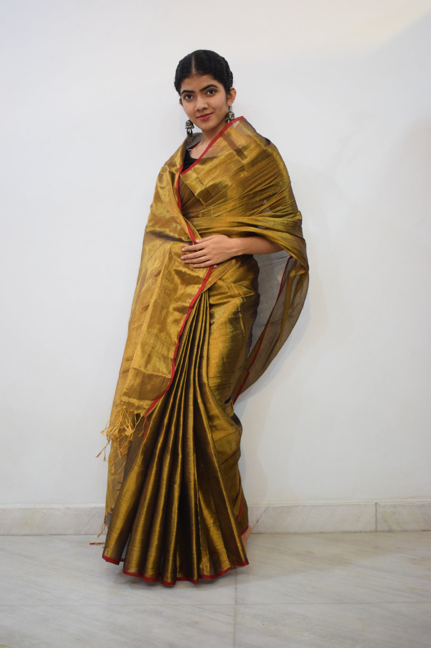 Anaghā - Gold Mul-Zari Tissue Saree