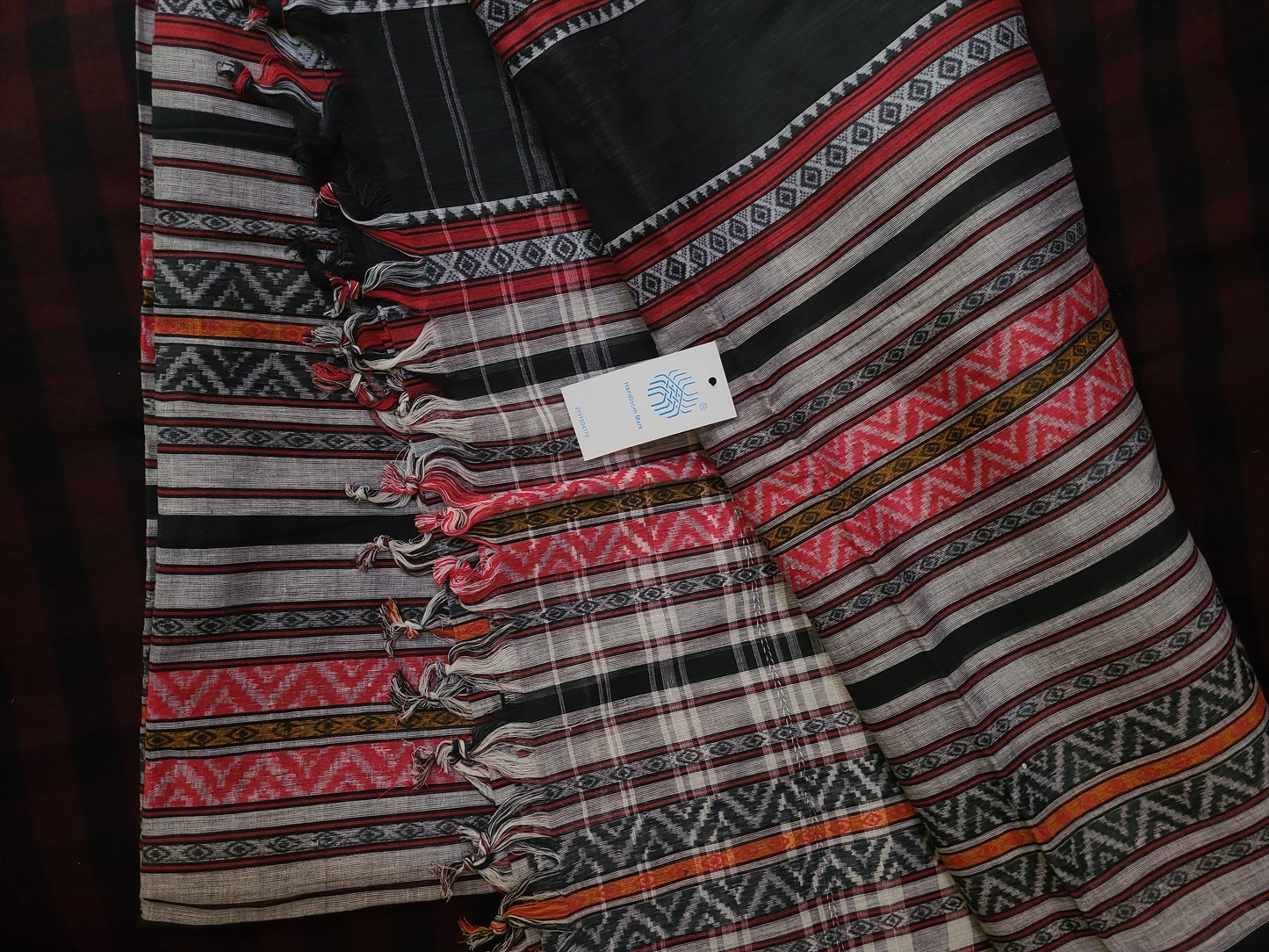 Abhisārika-Black Dhaniakhali cotton saree