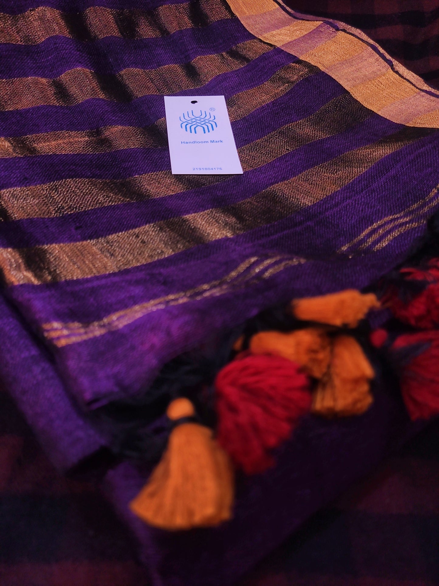 Rātrika - Purple Linen Zari Saree