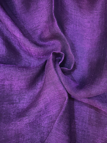 Rātrika - Purple Linen Zari Saree